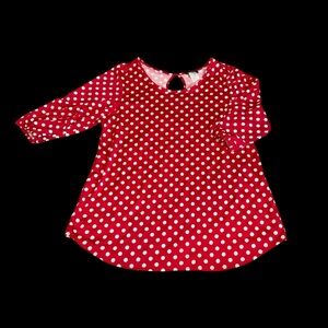 Star Vixen Red and White Polka Dot Blouse Women’s (XL)